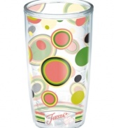 Iconic style meets brilliant design in the Fiesta Tropical Dot tumbler by Tervis Tumblers. Splashy colors pop on a practically indestructible cup that'll keep hot drinks hot and cold drinks cold. With Fiesta logo and dancer.