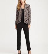 Rebecca Minkoff's signature cropped blazer updated in bold, textured print on lightweight silk crepe-de-chine.Foldover lapelsDefined shouldersContour hemAbout 24 from shoulder to hemSilkDry cleanImportedModel shown is 5'9 (175cm) wearing US size Small.