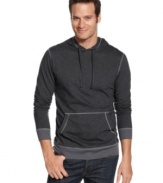 The perfect casual topper to your favorite pair of jeans, this Alfani hoodie is as cool as it is comfortable.