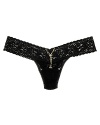 Hanky Panky's low-rise thong gets a sweet detail, a sequin zipper embellishment on front for a fun style.