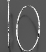 Make everyday special with these radiant sterling silver hoop earrings. Approximate diameter: 1-1/2 inches.