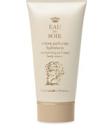 Eau du Soir body cream. Reminiscent of the oriental gardens of Spain in summer, this fragrance develops subtly, enhancing femininity and charm by releasing the perfect balance of fresh citrus top notes and sensual floral chypre notes over a deep base of amber and musk. Imported from France. 