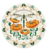 A breath of fresh air, Korento dinner plates from Iittala feature sleek everyday porcelain bustling with the busy dragonflies and lively blooms of summer.