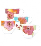 Mixing Impressionistic blooms and exciting colors, Lenox Floral Fusion teacups offer a modern look for the classic at heart. Gold tones highlight a variety of blossoms, contrasting bold bands on everyday porcelain. Qualifies for Rebate