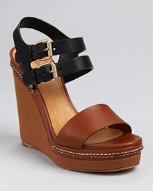 In a modern bi-color design, these Chloé wedges offer minimalist style with feminine appeal.