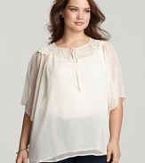 T Bags Plus Size Lace Back Top