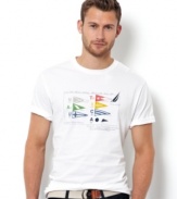 This international graphic t-shirt from Nautica give your world-traveller style.