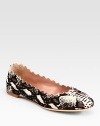 EXCLUSIVELY AT SAKS.COM. A feminine scalloped edge finishes this silhouette of snake-print pony hair. Pony hair upperLeather lining and solePadded insolePattern variesMade in ItalyOUR FIT MODEL RECOMMENDS ordering one half size up as this style runs small. 