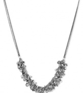 Kenneth Cole New York breaks out the beads in this frontal necklace. Crafted from silver-tone mixed metal, the necklace is adorned with beads in clever clusters. Approximate length: 17 inches + 3-inch extender. Approximate drop: 1/2 inch.