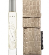 Chantecaille's beautiful signature scents now have convenience and portability. The elegant, silk-screened 0.26 oz. glass tube arrives in a khaki faux-croc pouch. Kalimantan is the ultimate sexy, exotic fragrance. Born from a trip to Borneo, it evokes the wild exotic forest, the brilliant silks, passion and charisma. 0.26 oz.