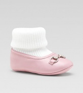 Horsebit hardware adorns the top of these leather ballet flats with attached cotton sock.Slip-onLeather and cotton upperCotton liningLeather soleMade in Italy