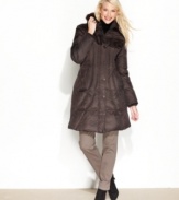 Chic quilting adds dimension to this stylish puffer coat from London Fog. Attach the faux-fur trimmed hood to protect yourself from winter's cold!