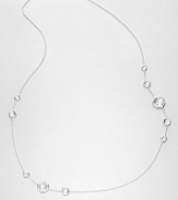 From the Rock Candy Collection. Small-to-large faceted stones of radiant clear quartz are intermittently dotted along a delicate sterling silver chain in this simple yet shimmering design.Clear quartzSterling silverLength, about 36Lobster claspImported