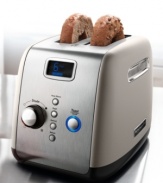 Achieving the perfect golden brown can be tricky but with defrost, reheat and bagel buttons, along with extra wide digitally-controlled slots, the Architect toaster brings precision toasting and heating into reach. 1-year warranty. Model KMT223CS.