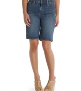 Refresh your denim look with these springy shorts from Levi's! A medium blue wash and Bermuda length is essential for warmer weather.