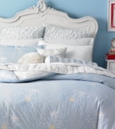 Carefree comfort. Style&co. brings a decidedly relaxing atmosphere to your room with this Winfield comforter set, boasting an oversized floral motif with delicate embroidery details in a soothing palette of blue and white. Reversible for added styling options.