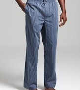 Cotton pajama pants with a relaxed fit in striped cotton.