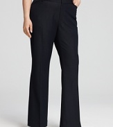 Styled like your favorite jeans, these Tahari Woman Jordan pants are rendered in sharp gabardine with a sleek flared leg for everyday elegance.