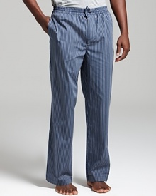 Cotton pajama pants with a relaxed fit in striped cotton.