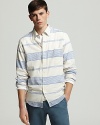 Shades of Grey by Micah Cohen Standard Stripe Sport Shirt - Slim Fit