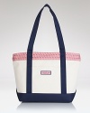 Vineyard Vines' totes have cult status among the prep set, so be the first to carry the brand's mermaid-print style. In sturdy canvas, this bag carts everything from books to beach towels.