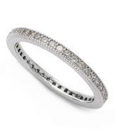 Simply elegant. This band ring from B. Brilliant is crafted in sterling silver with cubic zirconia accents adding a lustrous touch. Size 6, 7 and 8.