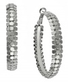 Small styles are for the shy, go big or go home in INC International Concepts statement-making hoop earrings. Each pair features an intricate mesh design set in silver tone mixed metal. Approximate diameter: 2 inches.