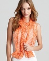 Touches of tangerine bring every outfit up-to-the-minute this season. Let Lauren Ralph Lauren's flirty scarf tap the trend in your wardrobe.