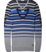 Get your layers in line with this striped sweater from DKNY Jeans.