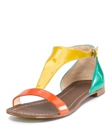 Juicy patent hues lend playful charm to a cheerful pair of flat sandals from Boutique 9.