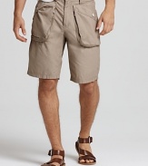 Reinforce the military trend with these Michael Kors utility shorts that stand strong with ample pockets and pair perfectly with structured button down shirts.