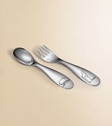 From the Savane Collection. Wild animals of the sub-Saharan enliven a charming, silverplated baby spoon and fork crafted. Arrives in gift box Each, about 5 long Hand wash Made in France