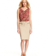 Exposed zippers add edge to this MICHAEL Michael Kors pencil skirt -- a stylish spin on a workwear staple!