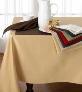 Transform your tabletop into a classically stylish setting with the Harrison tablecloth from Lauren Ralph Lauren. Featuring a variety of royal hues and with a subtle rib texture, these table linens will dress up any occasion.