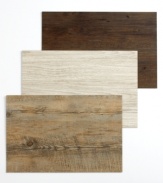 Go with the grain. Chilewich introduces beautiful faux bois placemats made of durable vinyl but with the look of natural birch, walnut and driftwood.