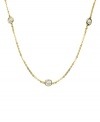 A luxurious layer. CRISLU's necklace features bezel-set, round-cut cubic zirconias (3-1/4 ct. t.w.) by the inch. Strung from a delicate chain crafted in 18k gold over sterling silver. Approximate length: 16 inches + 2-inch extender.