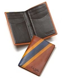 Go mod with this handsome double stripe credit card case from Paul Smith, with 6 credit card slots and a small cash compartment.