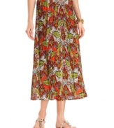 Make a statement in this Charter Club skirt, featuring a bright print on pleated cotton. The maxi silhouette is so on-trend, too!