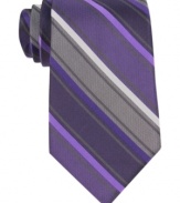 Line 'em up. This striped tie from Calvin Klein is a winning look for your work wardrobe.