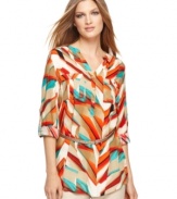 Color your winter wardrobe with this bright geometric-printed Calvin Klein tunic -- perfect for a pop of bold pattern!