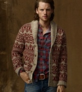 Wood-splitting, fire-building, trailblazing: This earthy Southwestern-inspired wool-blend cardigan evokes the feel of the Great Outdoors--anytime, anywhere.