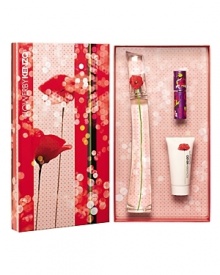 A vital link to keep us in touch with nature. FLOWER BY KENZO, the power of a singular, strong, pure and sensual flower. A flower in the city. The red poppy has no scent. Kenzo created its fragrance. This gift set includes a 3.4 oz. Eau de Parfum, a 1.7 oz. Body Milk and a purse spray.