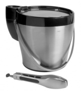 A great way to chill out! The elegant brushed stainless steel construction fits into every occasion and keeps good, cool drinks in guests' hands. The double-walled bucket provides excellent insulation for ice with a soft grip for easy lifting while the ice tongs feature sharp teeth for hassle-free grabbing and slip snugly into a tong holder that fits onto the lip of the bucket for convenience. Lifetime warranty.