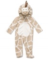 Start his Halloween adventures off right with this comfy and cute one-piece footed giraffe costume from Carter's.