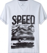 Get up to speed this season: Calvin Klein Jeans' T-shirt with cheetah and sports car graphic.