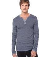 Whether you're king of your own domain or just own a domain name, you do so in comfort and pride with this long sleeve henley by Buffalo David Bitton.