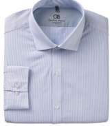 In a classic stripe, this Geoffrey Beene dress shirt is a must-have addition to your work-week rotation.