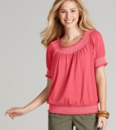 A pretty peasant top makes any outfit pop! You can wear Style&co.'s version all year round.