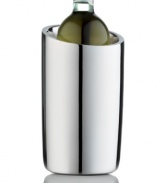 Ensure bottles of rose and white wine are at their best with this sleek wine chiller, featuring mirror-polished stainless steel for a look of timeless glamor. A great gift, from Hotel Collection.