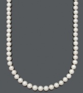 Don't be afraid to indulge in a timeless classic. Belle de Mer necklace features AA cultured freshwater pearls (10-11 mm) with a 14k gold clasp. Approximate length: 24 inches.